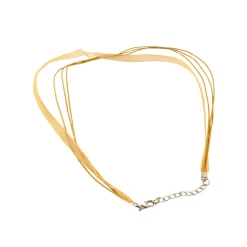 Collar de organza marrón con cierre regulable 50 cm