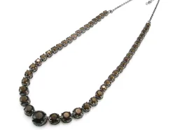 Collar De Plata Y Rodio Negro Con Circonitas Coffee