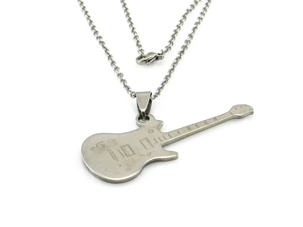 Collar Guitarra Eléctrica De Acero Inoxidable