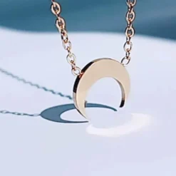 Online Hhedderich Collar Media Luna Acero Baño Oro