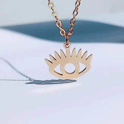 Collar Ojo Turco Acero Baño Oro