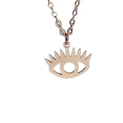 Collar Ojo Turco Acero Baño Oro