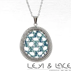 Sale Leyi & Lace Collar Ovalado Turquesa