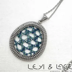 Sale Leyi & Lace Collar Ovalado Turquesa