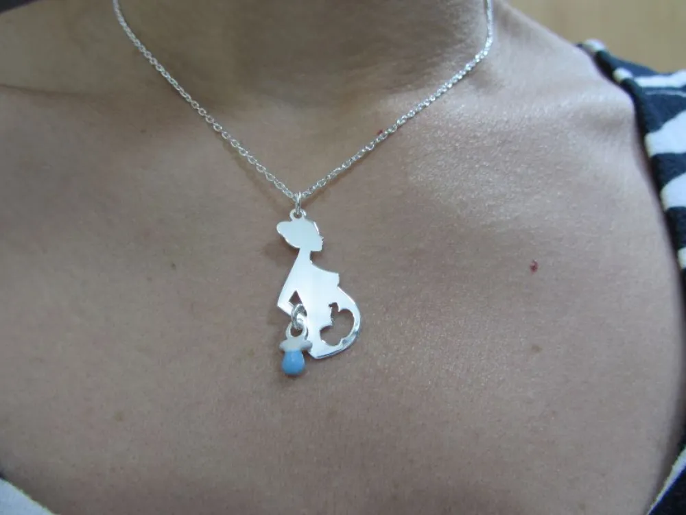 Clearance Che Carino Art Collar plata 925 mamá embarazada
