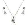 Conjunto De Pendientes Y Colgante Plata Brillo Y Mate