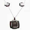 Outlet Conjunto De Pendientes Y Gargantilla Plata Mate Y Brillo