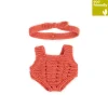 Clearance Miniland Conjunto de punto Pelele y diadema coral (21 cm)
