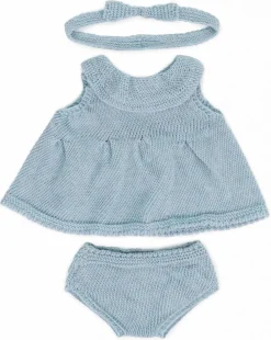 Sale Miniland Conjunto de punto Vestido azul y diadema (38 cm)