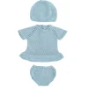 Miniland Conjunto de punto Vestido y gorro azul cielo (40cm)