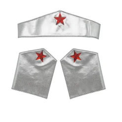 Best Disfraces Lucero Conjunto de Tiara y Brazaletes Plateados para Princesa o Heroína