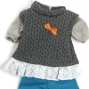 Conjunto entretiempo gris y azul con diadema (38 cm)