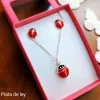 Conjunto Infantil De Mariquitas En Plata De Ley