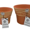 Best Cerámica Rambleña Conjunto Macetas de barro - 20x20x17 cm + 17x17x14 cm - Rústica-Hilo