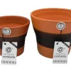 Outlet Cerámica Rambleña Conjunto Macetas de barro - 20x20x17 cm + 17x17x14 cm - Marrón-Nogal