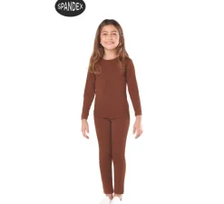 Sale Conjunto Maillot Spandex en 2 piezas color Marron para niños