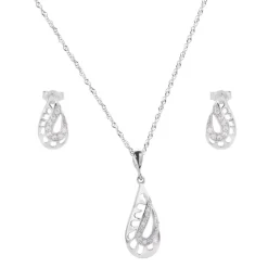 Conjunto Pendientes Y Colgante De Plata Y Circonitas