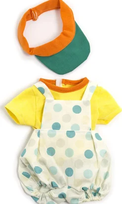 Conjunto peto topos, camiseta y visera (38 cm)