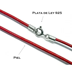 Online Cordon De Cuero Rojo Y Plata De Ley 40 Cm.