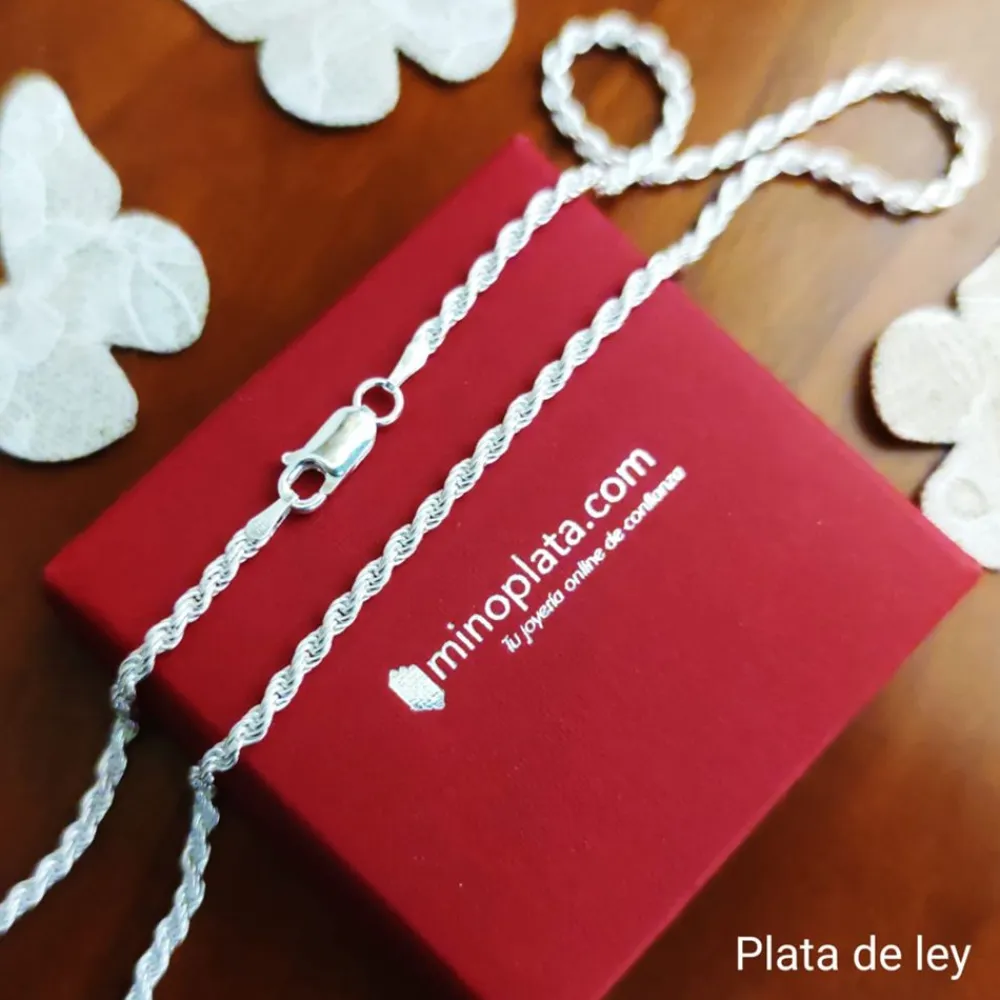 Hot Cordon De Plata Macizo 050 De 50 Cm.