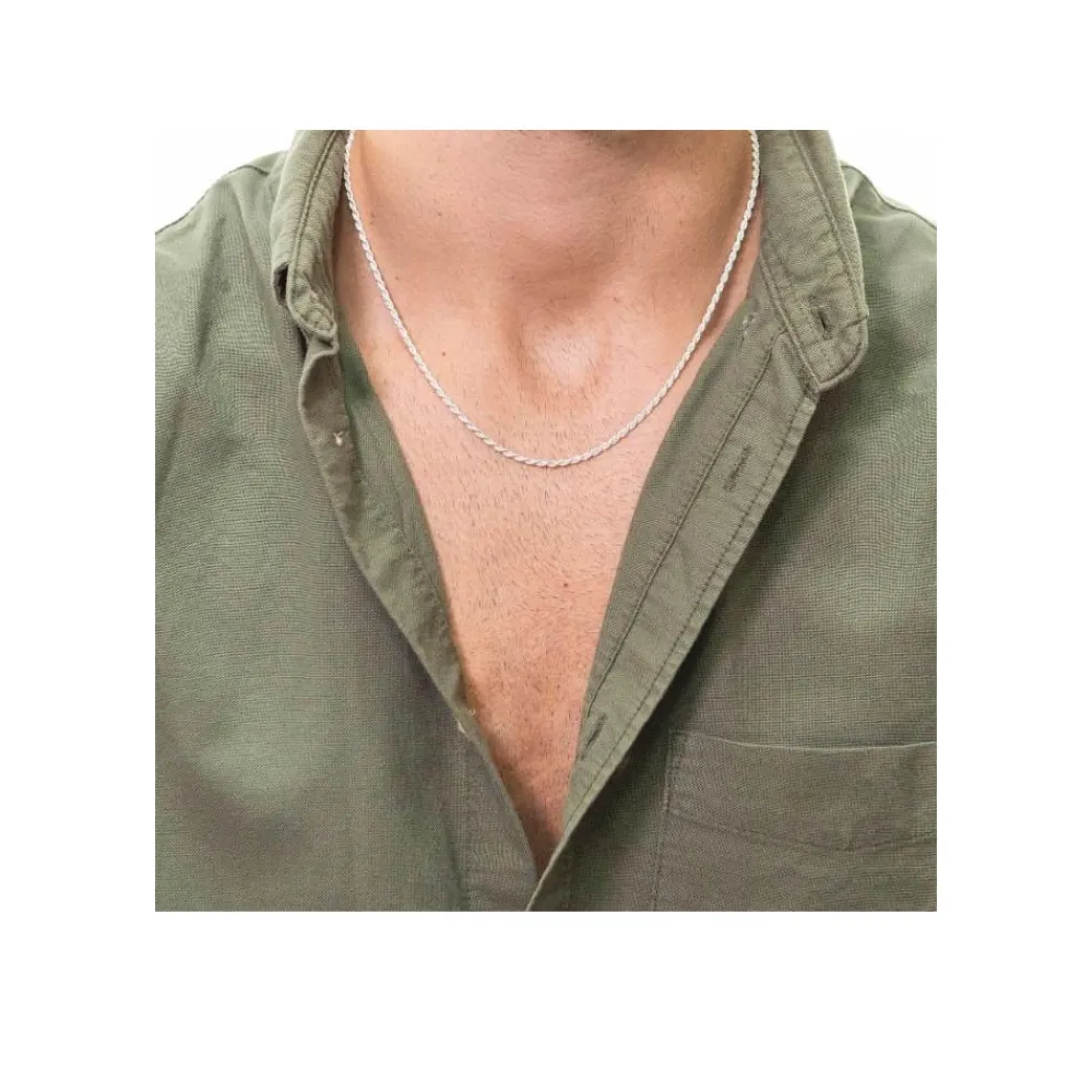 Hot Cordon De Plata Macizo 050 De 50 Cm.