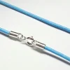 Best Cordon En Piel Azul Claro Y Plata De Ley 40 Cm.