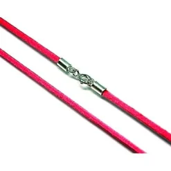Discount Cordon Fucsia De Seda Cierre Plata De Ley 40 Cm.