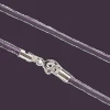 Cordon Morado De Piel Y Plata De Ley 40 Cm.