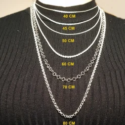 Cordon Salomonico De Plata De Ley Macizo De 60 Cm. Y 1,8 Mm.
