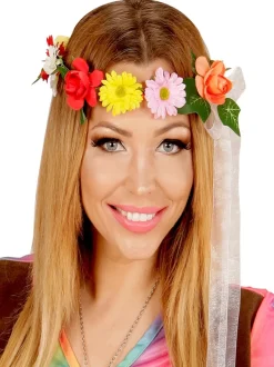 Diadema de flores con cinta