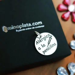 Hot Disco De Plata 18Mm Grabado Alérgico A La Penicilina