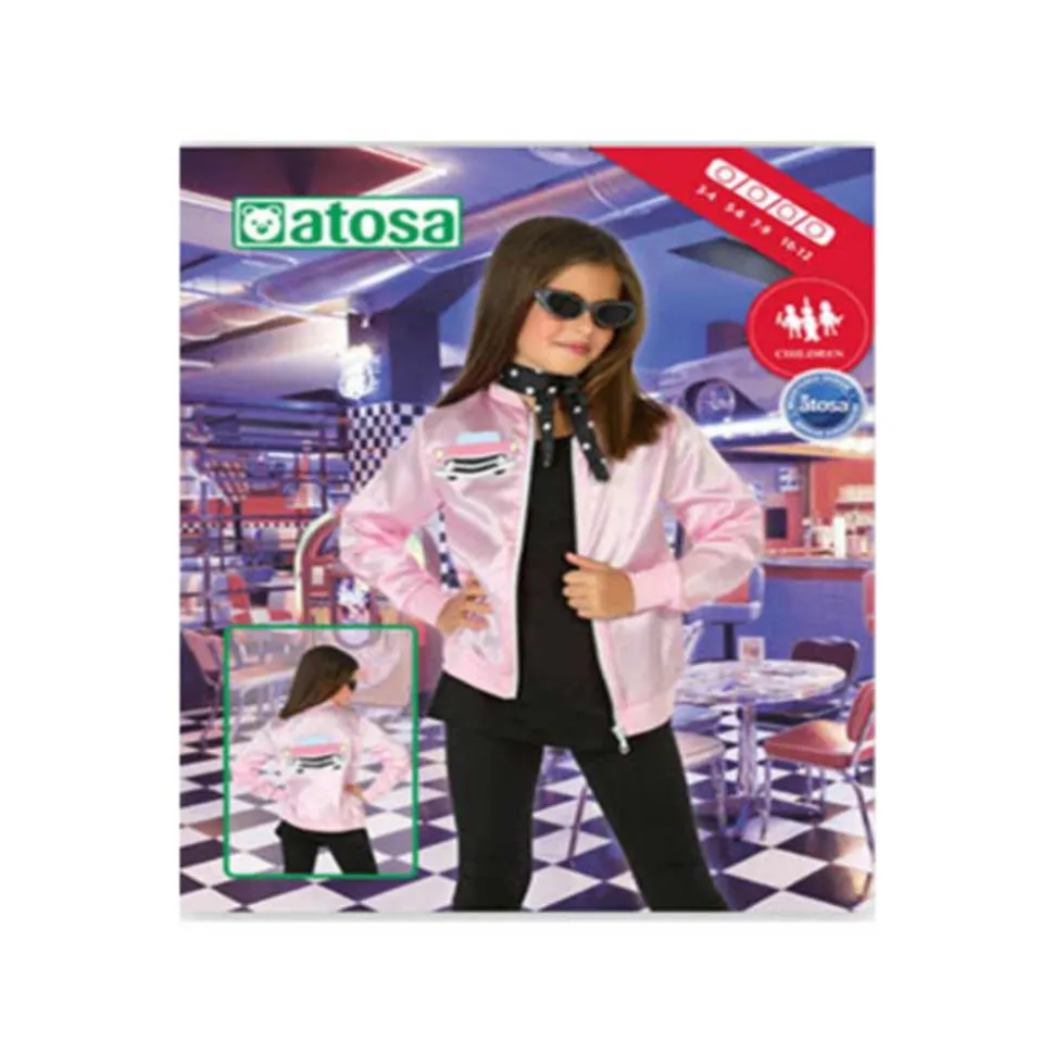 Disfraz años 60 Niña Infantil Rosa Chicle