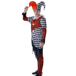 Kebedo Moda Disfraz Arlequín Payaso Circo Bufón Hombre Adulto Estampado Rombos