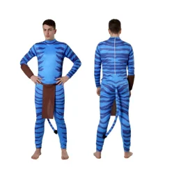 Disfraz Avatar Hombre Adulto Mono Enterizo Guerrero Azul Tribu Na'vi Pandora