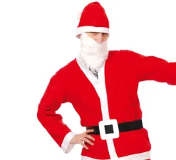 Disfraz barato de Papa Noel con Gorro y Barba para Hombre