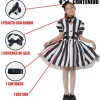 Sale Kebedo Moda Disfraz Bitelchus Niña Vestido a Rayas
