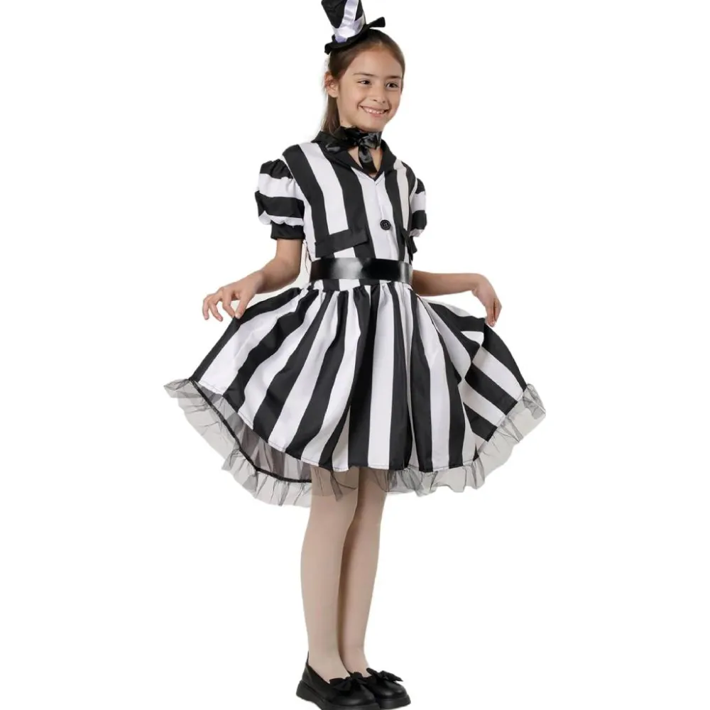 Sale Kebedo Moda Disfraz Bitelchus Niña Vestido a Rayas