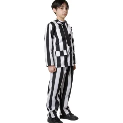 New Kebedo Moda Disfraz Bitelchus Niños - Chaqueta, Pantalón, Corbata y Peluca