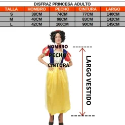 Disfraz Blancanieves Vestido con cuerpo azul y blanco Adulta