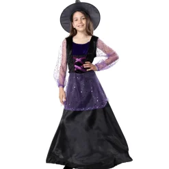 Outlet Kebedo Moda Disfraz Bruja Hechicera con Gorro para Niñas - Talla 3 a 12 Años