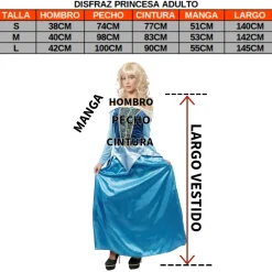 New Kebedo Moda Disfraz Cenicienta Princesa azul Adulta