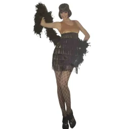 Disfraz charlestón adulto mujer dorado talla XS-S