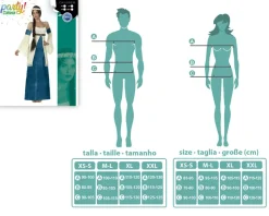 Disfraz Dama Medieval Mujer Adulto Noble Azul - Talla XS-S