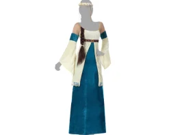 Disfraz Dama Medieval Mujer Adulto Noble Azul - Talla XS-S