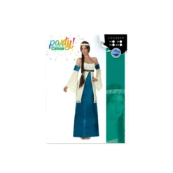 Disfraz Dama Medieval Mujer Adulto Noble Azul - Talla XS-S