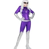 Best Disfraz de Alien Púrpura y Plateado para mujer