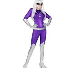 Best Disfraz de Alien Púrpura y Plateado para mujer