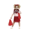 Disfraz de Animadora Roja y Blanco Zombie para niña