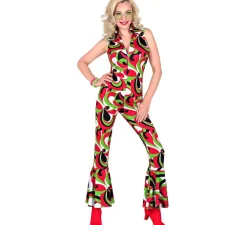 Disfraz de Años 70 Groovy Style Jumpsuit para mujer