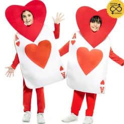 Eurocarnavales-Fyasa Disfraz de As de Corazones Infantil – Traje de Carta de Póker con Gorro